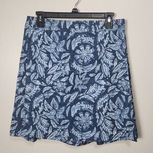 RipSkirt Hawaii Blue Floral Batik Wrap Athletic Skirt Small Quick Dry Beach